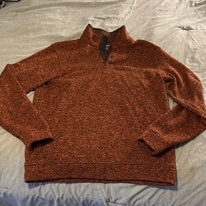 Eddie Bauer Men's Zip-Up Sweater in Rust